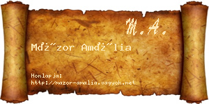 Mázor Amália névjegykártya